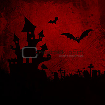 Red grunge Halloween background