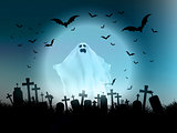 Halloween ghost landscape 