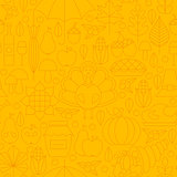 Thin Thanksgiving Dinner Line Holiday Seamless Yellow Pattern