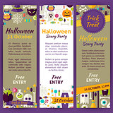 Trick or Treat Halloween Party Invitation Vector Template Flyer 