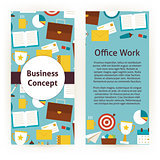 Vector Flyer Template of Flat Design Business Concept and Office
