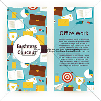 Vector Flyer Template of Flat Design Business Concept and Office