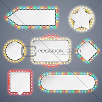 Banners With Electric Bulbs Decoration