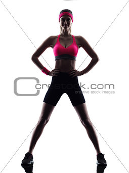 sexy beautiful woman fitness standing silhouette