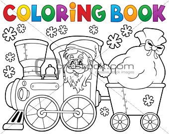 Coloring book Christmas train 1