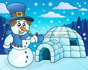 Igloo with snowman theme 3
