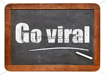 Go viral - text on blackboard