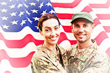 Composite image of army couple