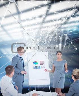 Composite image of business people doing statistics presentation