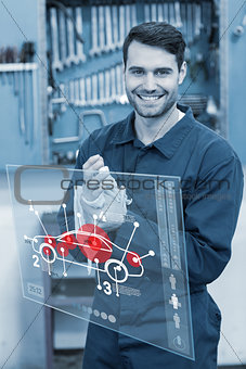 Composite image of car interface