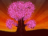Fantasy tree of pink color