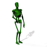 Green cyborg stand
