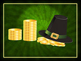 Hat and coins background