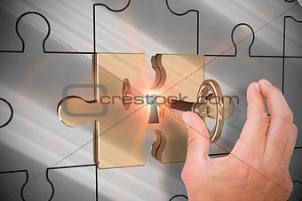 Composite image of hand presenting