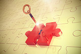 Key unlocking jigsaw