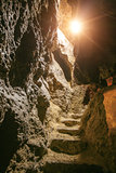 stairs in rock cave