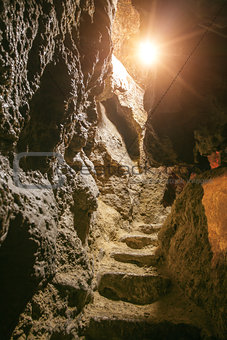 stairs in rock cave