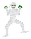 Halloween Mummy with Green Fingers Illustration
