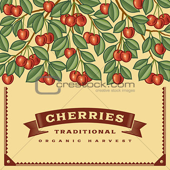 Retro cherry harvest card