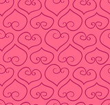 Seamless hand-drawn doodle heart background