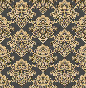 Vector damask seamless pattern background. 