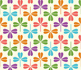 Vector seamless Pattern with colorful clover leaves.
