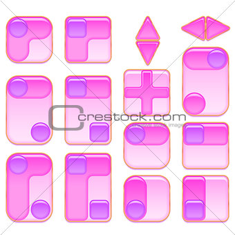Pink and Lilac Buttons Set