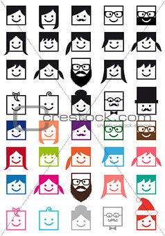 user avatars, vector people icon set