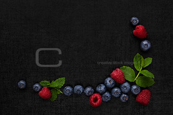 Berry fruit background with copyspace.