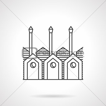 Timber processing factory line vector icon