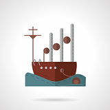 Flat navy vessel vector icon
