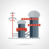 Biomass power plant flat vector icon