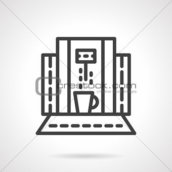 Abstract coffee machine line vector icon