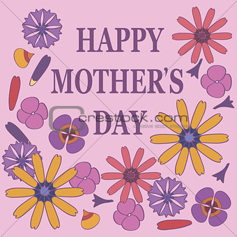 Mother's Day greeting card with flowers