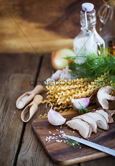 Ingredients for porcini pasta 