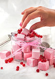 Homemade red currant marshmallows