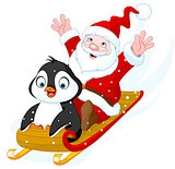 Santa Claus and Penguin