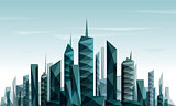 Abstract futuristic City made with triangle and geometrical form