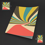 A4 Business Blank. Abstract Striped Background. Optical Art.
