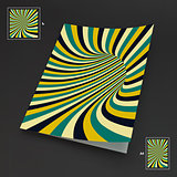 A4 Business Blank. Abstract Striped Background. Optical Art.