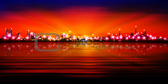 abstract background with silhouette of city
