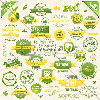 Collection Vector Organic Food, Eco, Bio Labels