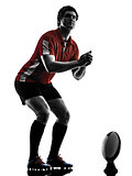 rugby man player silhouette
