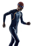 man triathlon ironman athlete swimmers running