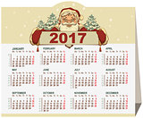 Santa Claus holding Calendar for 2017