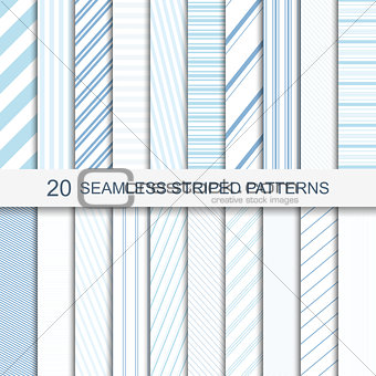 Set of vector seamless striped patterns