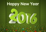 Green Happy New Year Card