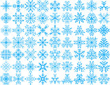 Set of 63 vector snowflakes
