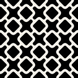 Vector Seamless Black And White Rounded Shape Pattern