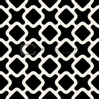 Vector Seamless Black And White Rounded Shape Pattern